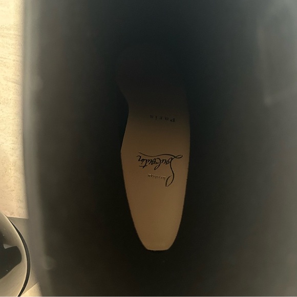New Christian Louboutin Loubirain 70 PVC Rain Boot Black Size 37EU/7US - Picture 4 of 5